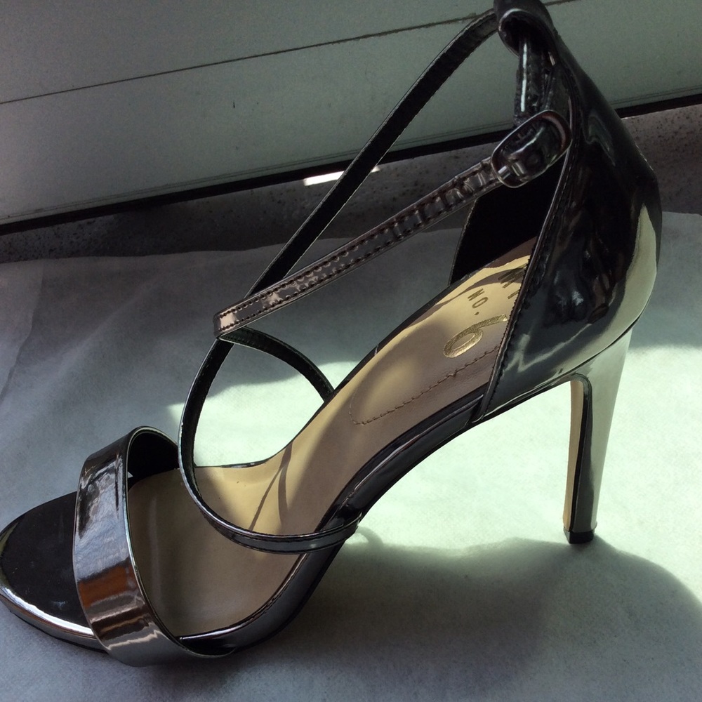Silver heel sandals 9.5